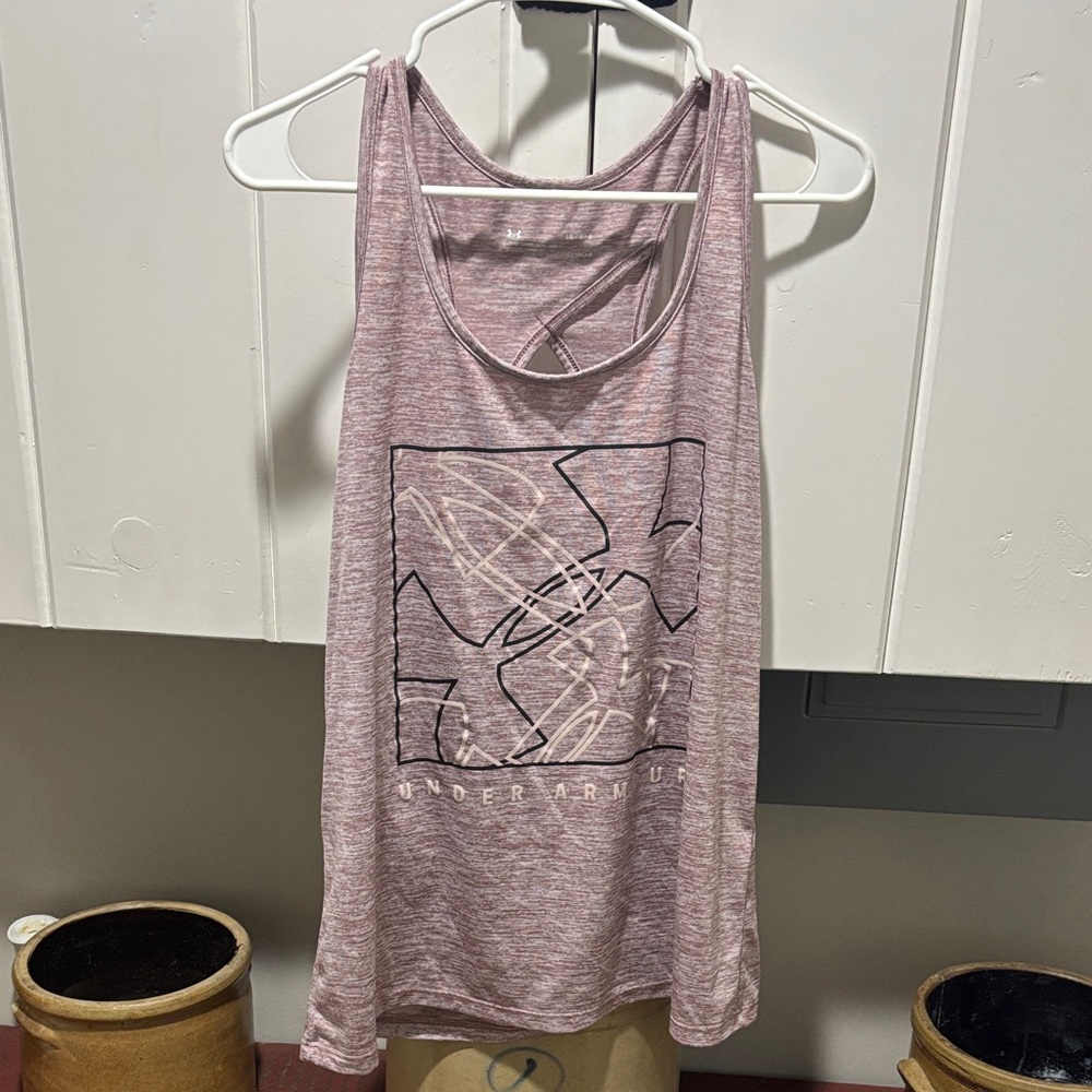 Under Armour Women's Heathered Pink Tank Top
